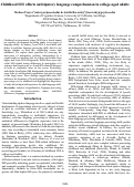 Cover page: Childhood SES affects anticipatory language comprehension in college-aged adults