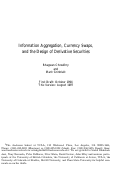 Cover page: Information Aggregation, Currency Swaps, and the Design of Derivative Securities