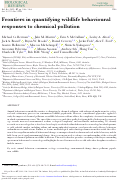 Cover page: Frontiers in quantifying wildlife behavioural responses to chemical pollution