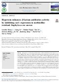 Cover page: Hypericin enhances β-lactam antibiotics activity by inhibiting sarA expression in methicillin-resistant Staphylococcus aureus