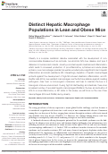 Cover page: Distinct Hepatic Macrophage Populations in Lean and Obese Mice.