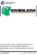 Cover page: A case-control study of Burkitt lymphoma in East Africa: are local health facilities an appropriate source of representative controls?