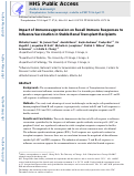 Cover page: Impact of Immunosuppression on Recall Immune Responses to Influenza Vaccination in Stable Renal Transplant Recipients