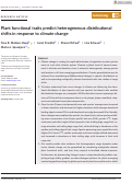 Cover page: Plant functional traits predict heterogeneous distributional shifts in response to climate change
