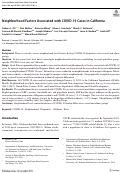 Cover page of Neighborhood Factors Associated with COVID-19 Cases in California