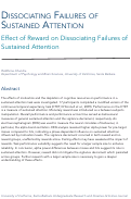 Cover page: Dissociating Failures of Sustained Attention: Effect of Reward on Dissociating Failures of Sustained Attention