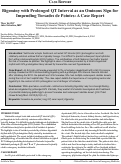 Cover page: Bigeminy with Prolonged QT Interval as an Ominous Sign for Impending Torsades de Pointes: A Case Report&nbsp;