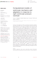 Cover page: Computational models of ventricular mechanics and adaptation in response to right-ventricular pressure overload