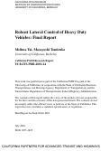 Cover page: Robust Lateral Control of Heavy Duty Vehicles: Final Report