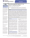 Cover page: Proceedings: Regenerative Medicine for Lung Diseases: A CIRM Workshop Report