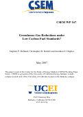 Cover page: Greenhouse Gas Reductions Under Low Carbon Fuel Standards?