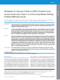 Cover page: Strategies to Improve Follow-up After Positive Fecal Immunochemical Tests in a Community-Based Setting: A Mixed-Methods Study