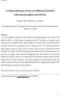 Cover page: Cycling performance of low-cost lithium ion batteries with natural graphite and LiFePO<sub></sub>
