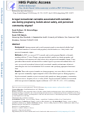 Cover page: Is legal recreational cannabis associated with cannabis use during pregnancy, beliefs about safety, and perceived community stigma?