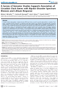 Cover page: A Survey of Genomic Studies Supports Association of Circadian Clock Genes with Bipolar Disorder Spectrum Illnesses and Lithium Response