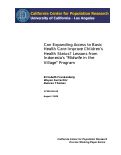 Cover page: Can Expanding Access to Basic Health Care Improve Children's Health Status? Lessons from Indonesia's "Midwife in the Village" Program