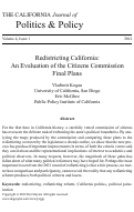 Cover page: Redistricting California: An Evaluation of the Citizens Commission Final Plans
