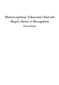 Cover page: Metarecognition: Fukuyama's End and Hegel's Desire of Recognition