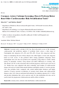 Cover page: Coronary Artery Calcium Screening: Does it Perform Better than Other Cardiovascular Risk Stratification Tools?