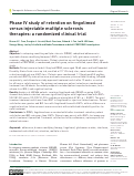 Cover page: Phase IV study of retention on fingolimod versus injectable multiple sclerosis therapies: a randomized clinical trial