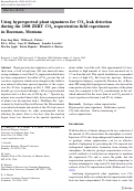 Cover page: Using hyperspectral plant signatures for CO2 leak detection during the 2008 ZERT CO2 sequestration field experiment in Bozeman, Montana