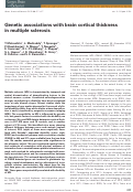 Cover page: Genetic associations with brain cortical thickness in multiple sclerosis