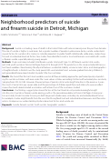 Cover page: Neighborhood predictors of suicide and firearm suicide in Detroit, Michigan.