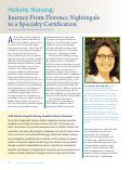 Cover page: Holistic Nursing: Journey from Florence Nightingale to a Specialty Certification