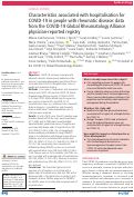 Cover page: Characteristics associated with hospitalisation for COVID-19 in people with rheumatic disease: data from the COVID-19 Global Rheumatology Alliance physician-reported registry