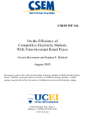 Cover page: On the Efficiency of Competitive Electricity Markets With Time-Invariant Retail Prices