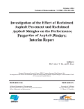 Cover page: Investigation of the Effect of Reclaimed Asphalt Pavement and Reclaimed Asphalt Shingles on the Performance Properties of Asphalt Binders: Interim Report