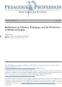 Cover page: Reflections on Chaucer, Pedagogy, and the Profession of Medieval Studies