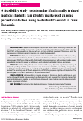 Cover page: A feasibility study to determine if minimally trained medical students can identify markers of chronic parasitic infection using bedside ultrasound in rural Tanzania.