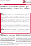 Cover page: Evaluation of two methods of estimating larval habitat productivity in western Kenya highlands