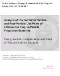 Cover page: Analysis of The Combined Vehicle-and Post‐Vehicle-Use Value of Lithium‐Ion Plug-In-Vehicle Propulsion Batteries