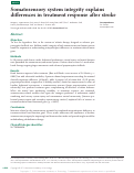 Cover page: Somatosensory system integrity explains differences in treatment response after stroke.