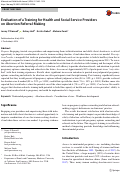 Cover page: Evaluation of a Training for Health and Social Service Providers on Abortion Referral-Making