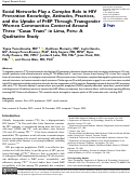 Cover page: Social Networks Play a Complex Role in HIV Prevention Knowledge, Attitudes, Practices, and the Uptake of PrEP Through Transgender Women Communities Centered Around Three Casas Trans in Lima, Peru: A Qualitative Study.