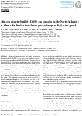 Cover page: Airâ��sea dimethylsulfide (DMS) gas transfer in the North Atlantic: evidence for limited interfacial gas exchange at high wind speed