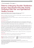 Cover page: Patients Undergoing Shoulder Stabilization Surgery Have Elevated Shoulder Activity Compared With Sex- and Age-Matched Healthy Controls