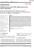 Cover page: AAPM task group report 135.B: Quality assurance for robotic radiosurgery