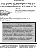 Cover page: Gender Evaluation and Numeric Distribution in Emergency Medicine Residencies (GENDER): A Retrospective Analysis of Gender Ratios Among Residents and Residency Directors from 2014-2017