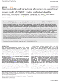 Cover page: Hyperexcitability and translational phenotypes in a preclinical mouse model of SYNGAP1-related intellectual disability