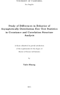 Cover page: Study of Differences in Behavior of Asymptotically Distribution Free Test Statistics in Covariance and Correlation Structure Analysis