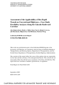 Cover page: Assessment of the Applicability of Bus Rapid Transit on Conventional Highways—Case Study Feasibility Analyses Along the Lincoln Boulevard Corridor