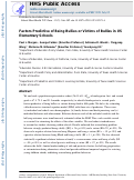 Cover page: Factors Predictive of Being Bullies or Victims of Bullies in US Elementary Schools.