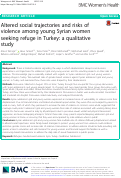 Cover page: Altered social trajectories and risks of violence among young Syrian women seeking refuge in Turkey: a qualitative study