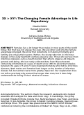 Cover page: XX &gt; XY?: The changing female advantage in life expectancy