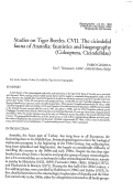 Cover page: Studies on Tiger Beetles. CVII. The cicindelid fauna of Anatolia: faunistics and biogeography (Coleoptera, Cicindelidae)