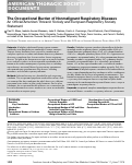 Cover page: The Occupational Burden of Nonmalignant Respiratory Diseases. An Official American Thoracic Society and European Respiratory Society Statement